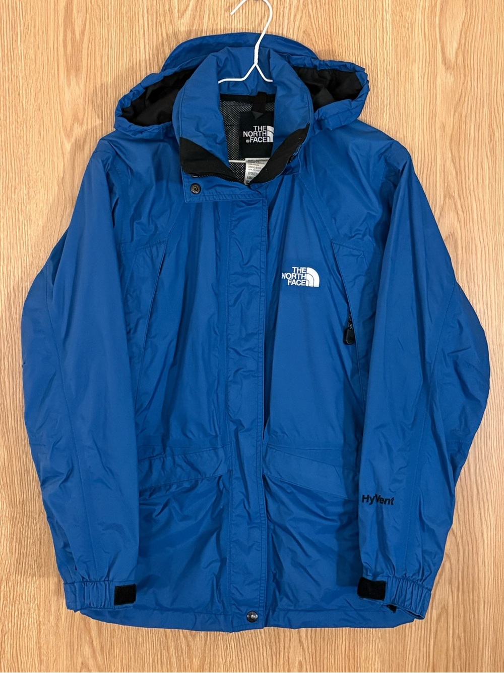The North Face HyVent Blue Hooded Rain Jacket